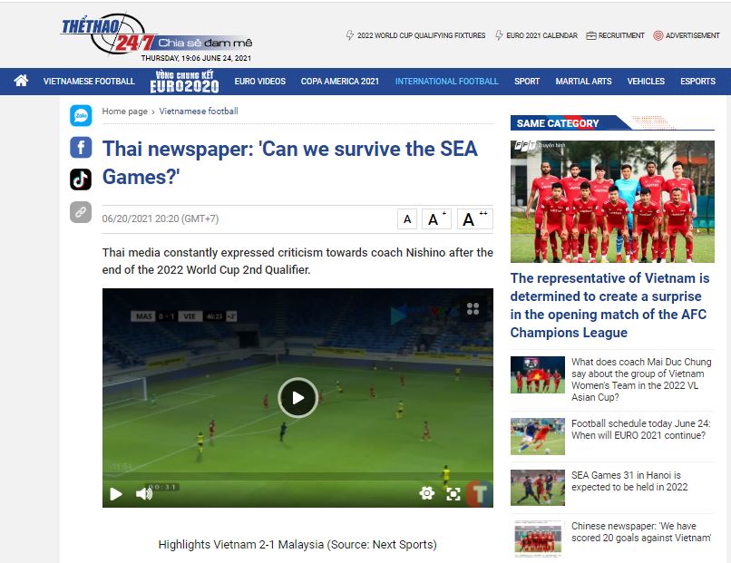 Media Vietnam soroti Thailand yang ketakutan jelang SEA Games.JPG