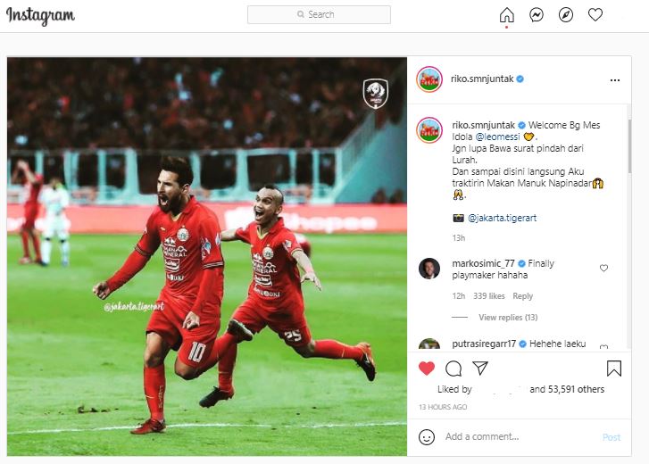Marko Simic tertawa Messi gabung Persija Jakarta.JPG