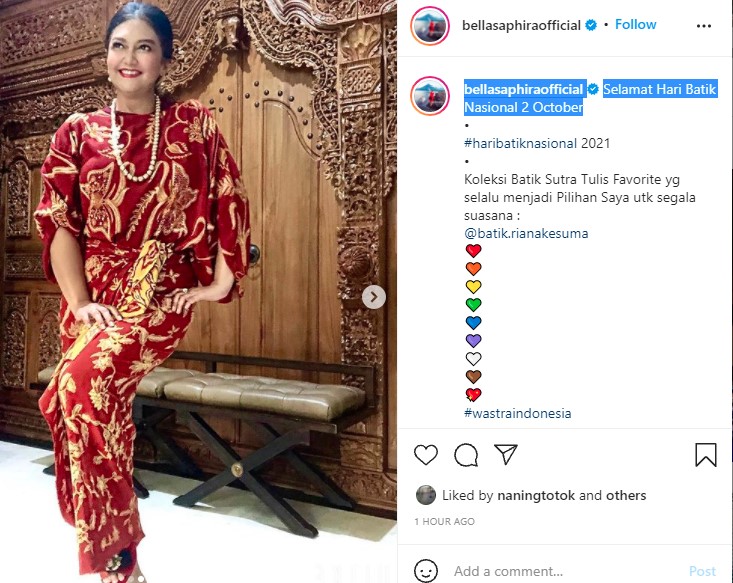 Cantiknya Bella Saphira Pakai Busana Batik, Intip Deretan Fotonya
