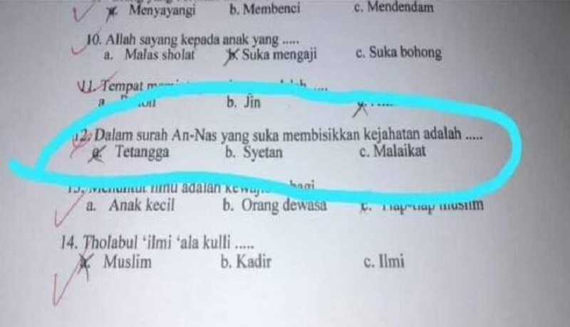 Kocak Jawaban Ulangan Murid Sd Ini Bikin Geleng Kepala