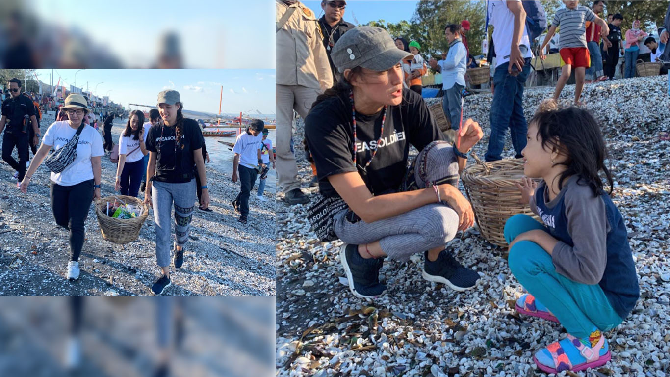 Kegiatan Nadine bersama Sea Soldier untuk bersih-bersih sampah di pantai (Foto: Instagram/@nadinelist) Kegiatan Nadine bersama Sea Soldier untuk bersih-bersih sampah di pantai (Foto: Instagram/@nadinelist)