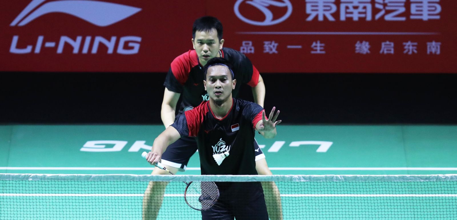 Ganda putra Indonesia Mohammad Ahsan/Hendra Setiawan harus bersusah payah merebut tiket perempat final Fuzhou China Open 2019. Foto: PBSI Ganda putra Indonesia Mohammad Ahsan/Hendra Setiawan harus bersusah payah merebut tiket perempat final Fuzhou China Open 2019. Foto: PBSI