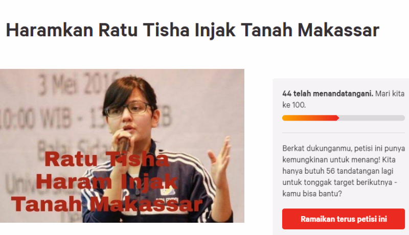 Sekjen PSSI Ratu Tisha dipetisi agar tak menginjak tanah Makassar sebab ini (Foto : Istimewa) Sekjen PSSI Ratu Tisha dipetisi agar tak menginjak tanah Makassar sebab ini (Foto : Istimewa)