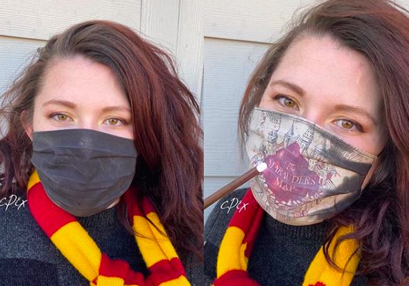 Masker ajaib Harry Potter (Foto: Instagram/@coponyex) Masker ajaib Harry Potter (Foto: Instagram/@coponyex)