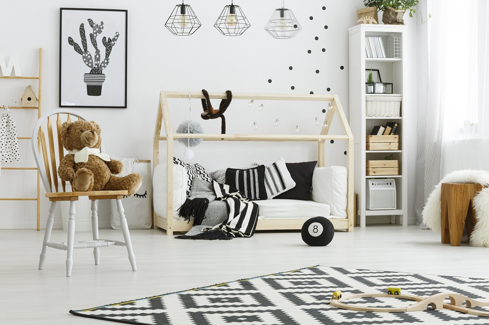 dekorasi dengan aksen hitam putih. (Foto: Elements Envato) dekorasi dengan aksen hitam putih. (Foto: Elements Envato)