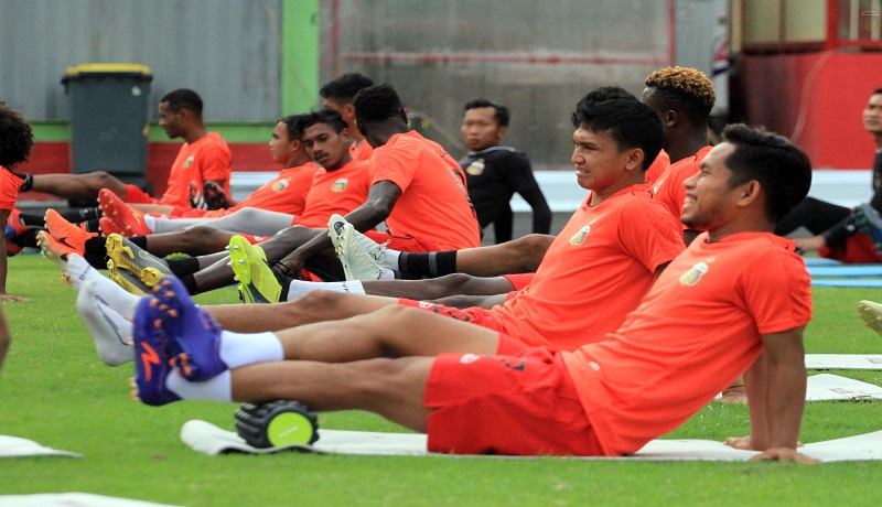 Pemain Bhayangkara FC saat mengikuti latihan. Foto: Bhayangkara FC Pemain Bhayangkara FC saat mengikuti latihan. Foto: Bhayangkara FC