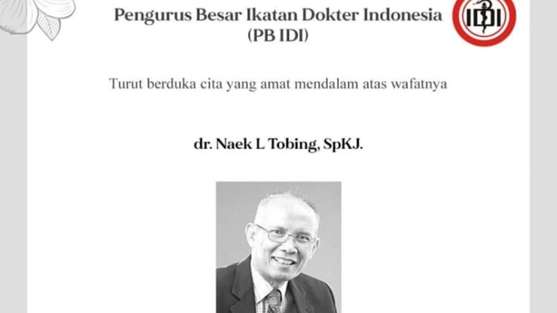 PB IDI mengucapkan turut berduka atas meninggalnya dr. Naek L. Tobing (foto: SC IG @ikatandokterindonesia) PB IDI mengucapkan turut berduka atas meninggalnya dr. Naek L. Tobing (foto: SC IG @ikatandokterindonesia)