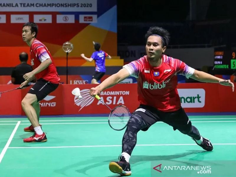 Mohammad Ahsan/Hendra Setiawan. Foto: Antara Mohammad Ahsan/Hendra Setiawan. Foto: Antara