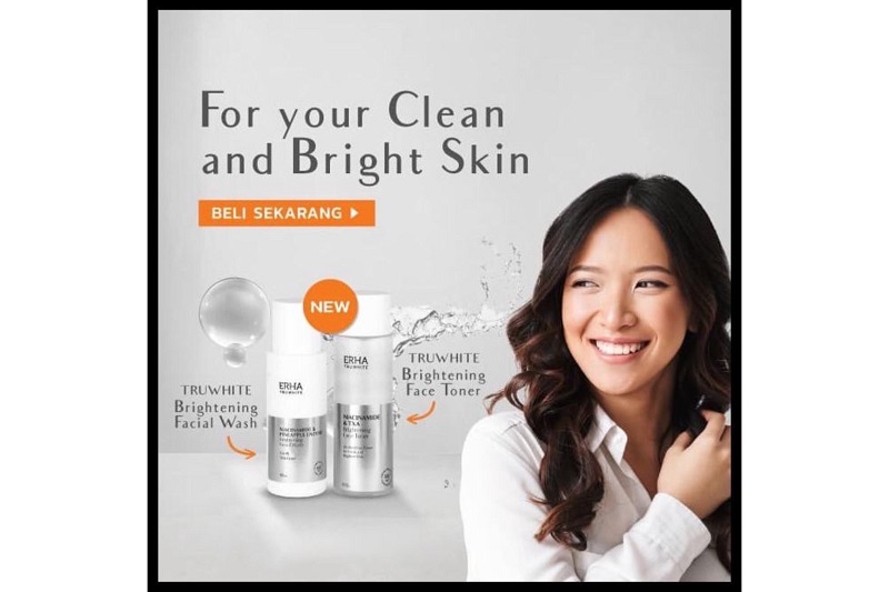 Brightening Facial Wash dan Face Toner (sumber : Shopee/ERHA) Brightening Facial Wash dan Face Toner (sumber : Shopee/ERHA)