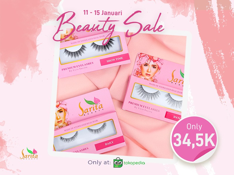 Sarita Beauty mengadakan promo spesial untuk setiap pembelian eyelashes di Tokopedia. Foto: Sarita Beauty