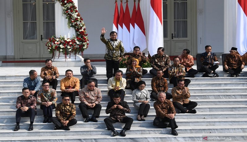 Jajaran menteri Kabinet Indonesia Maju. Foto: Antara Jajaran menteri Kabinet Indonesia Maju. Foto: Antara