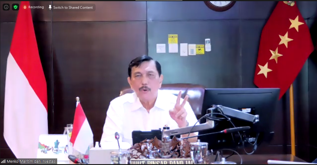 Menteri Koordinator Bidang Kemaritiman dan Investasi Luhut Binsar Pandjaitan. (Foto: Tangkapan layar/Pulina Nityakanti Pramesi) Menteri Koordinator Bidang Kemaritiman dan Investasi Luhut Binsar Pandjaitan. (Foto: Tangkapan layar/Pulina Nityakanti Pramesi)