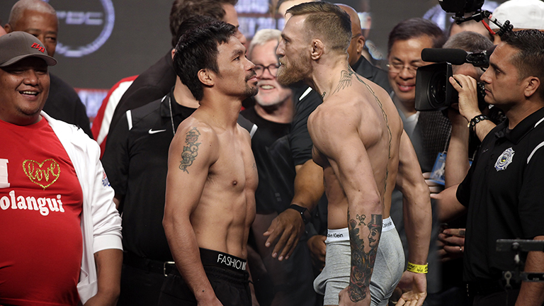Manny Pacquiao vs Conor McGregor. foto: boxingnewsonline Manny Pacquiao vs Conor McGregor. foto: boxingnewsonline