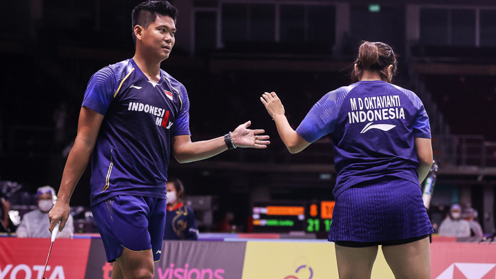 Praveen Jordan dan Melati Daeva di Thailand Open 2021. (foto: Badminton Photo) Praveen Jordan dan Melati Daeva di Thailand Open 2021. (foto: Badminton Photo)