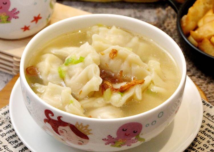 Sup pangsit daging ayam. Foto: Cookpad Sup pangsit daging ayam. Foto: Cookpad