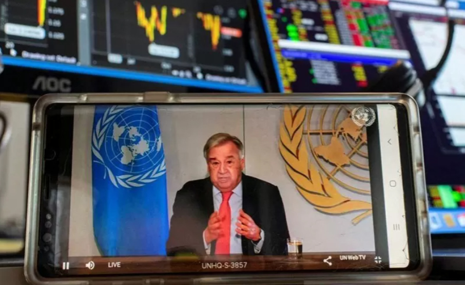 Dokumentasi--Sekretaris Jenderal PBB António Guterres memberi keterangan pers soal dampak pandemi COVID-19 pada aspek sosial-ekonomi dunia. (antaranews/apphoto)) Dokumentasi--Sekretaris Jenderal PBB António Guterres memberi keterangan pers soal dampak pandemi COVID-19 pada aspek sosial-ekonomi dunia. (antaranews/apphoto))