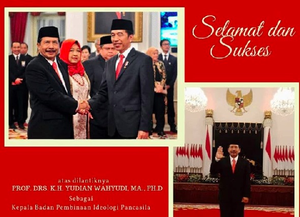 Kepala BPIP Profesor Yudian Wahyudi saat dilantik Presiden Joko Widodo. (Foto: Instagram Cerita Pancasila) Kepala BPIP Profesor Yudian Wahyudi saat dilantik Presiden Joko Widodo. (Foto: Instagram Cerita Pancasila)