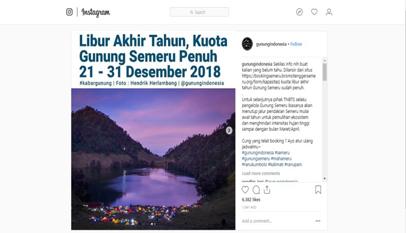 Maaf, Gunung Semeru Sudah Ditutup Maaf, Gunung Semeru Sudah Ditutup