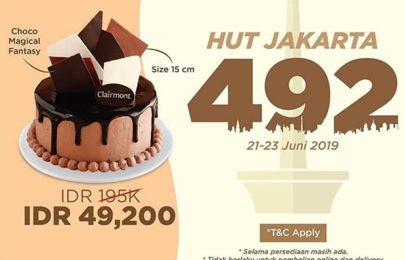 Sejumlah promo bisa kamu dapatkan dalam rangka memeriahkan HUT ke-492 DKI Jakarta Sejumlah promo bisa kamu dapatkan dalam rangka memeriahkan HUT ke-492 DKI Jakarta
