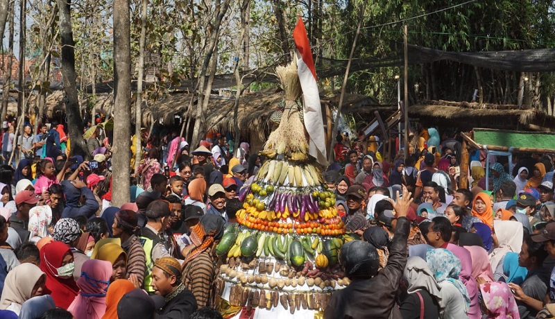 Masyarakat atusias mengikuti Kirab Budaya Dumbeg Nusantara di Pasar Mbrumbung, Rembang, Jawa Tengah. Foto: Genpi Pakujembara Masyarakat atusias mengikuti Kirab Budaya Dumbeg Nusantara di Pasar Mbrumbung, Rembang, Jawa Tengah. Foto: Genpi Pakujembara