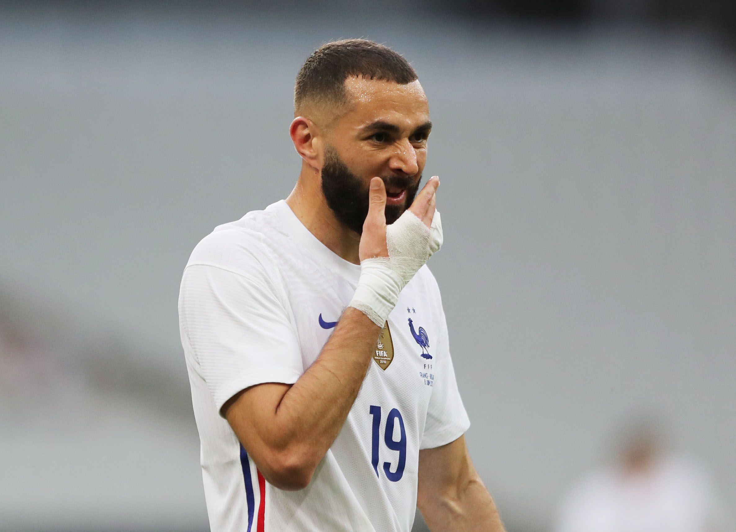 Karim Benzema di Timnas Prancis.(foto: REUTERS/Pascal Rossignol ) Karim Benzema di Timnas Prancis.(foto: REUTERS/Pascal Rossignol )