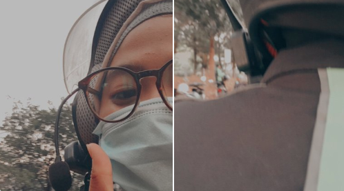 Netizen membagikan pengalamannya naik ojek yang dengan helm keren yang dilengkapi interkom. (Foto: Twitter/@buzzlightyear) Netizen membagikan pengalamannya naik ojek yang dengan helm keren yang dilengkapi interkom. (Foto: Twitter/@buzzlightyear)