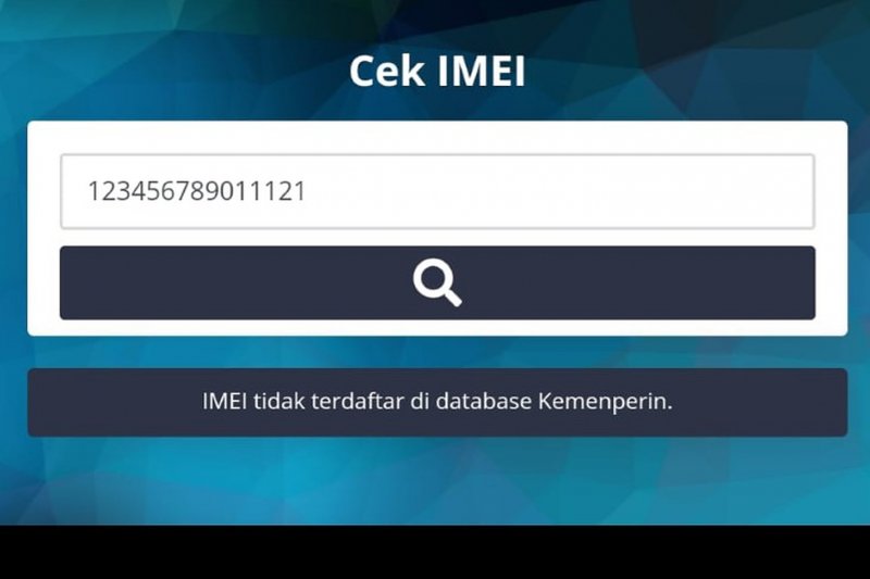 Tampilan laman cek IMEI (https://kemenperin.go.id/imei/) Tampilan laman cek IMEI (https://kemenperin.go.id/imei/)