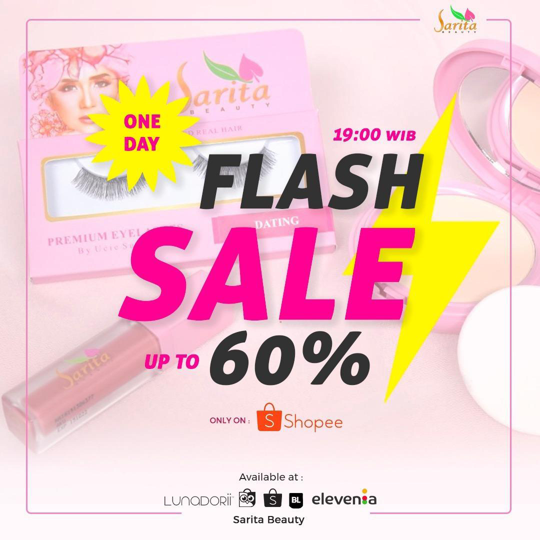 Sarita Beauty menggelar flash sale untuk pembelian di akun resmi @sarita_beauty di Shopee. Foto: Sarita Beauty Sarita Beauty menggelar flash sale untuk pembelian di akun resmi @sarita_beauty di Shopee. Foto: Sarita Beauty
