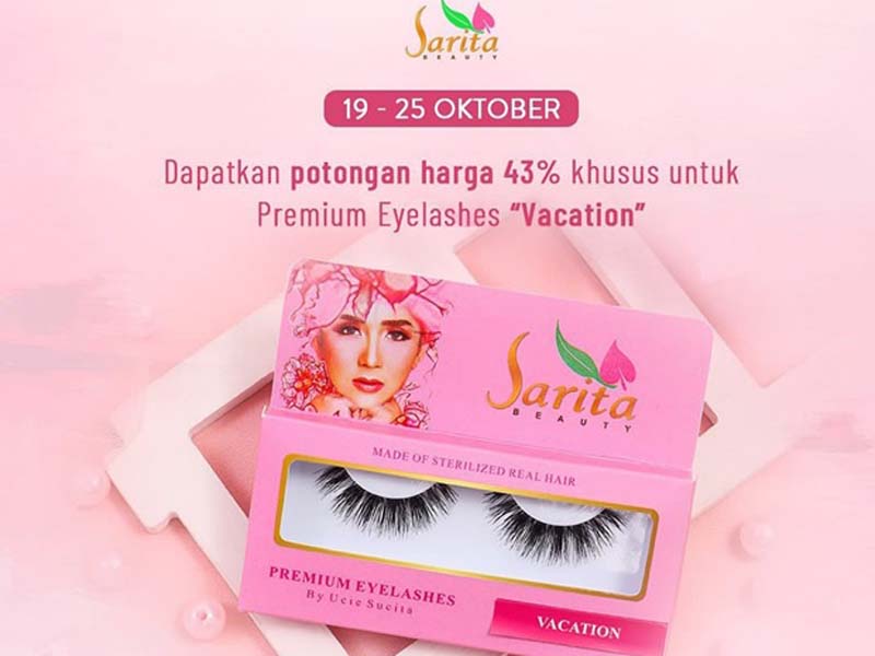 Beli eyelashes Sarita Beauty Varian Vacation di Tokopedia diskon gede. Foto: Sarita Beauty Beli eyelashes Sarita Beauty Varian Vacation di Tokopedia diskon gede. Foto: Sarita Beauty
