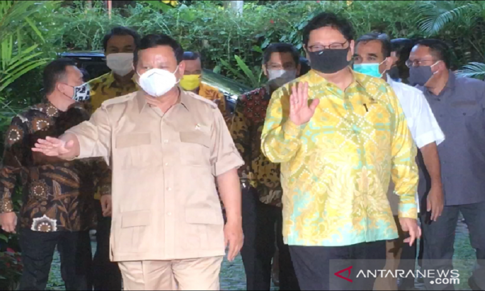 Prabowo Subianto dan Airlangga Hartarto. FOTO: Antara Prabowo Subianto dan Airlangga Hartarto. FOTO: Antara