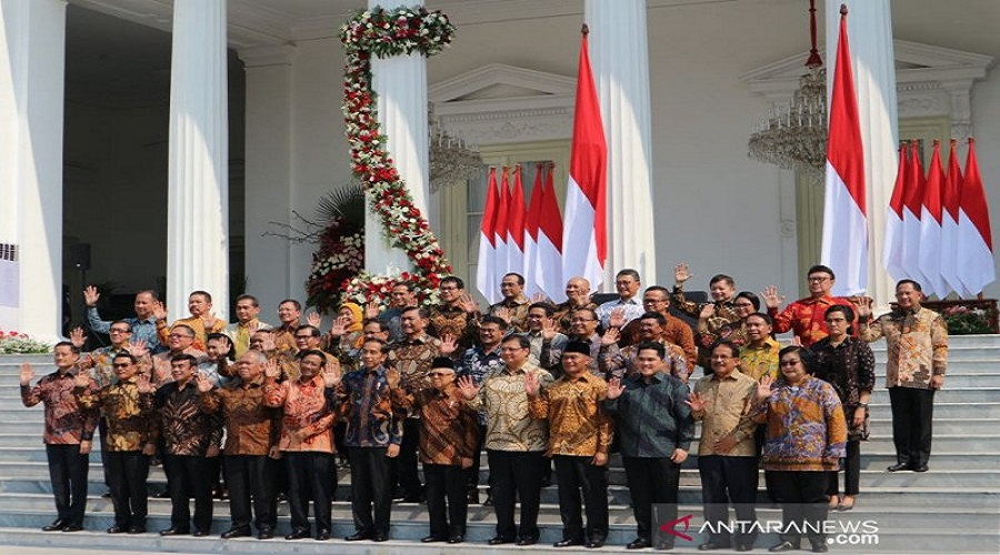 Jajaran menteri Kabinet Indonesia Maju. Foto: Antara Jajaran menteri Kabinet Indonesia Maju. Foto: Antara