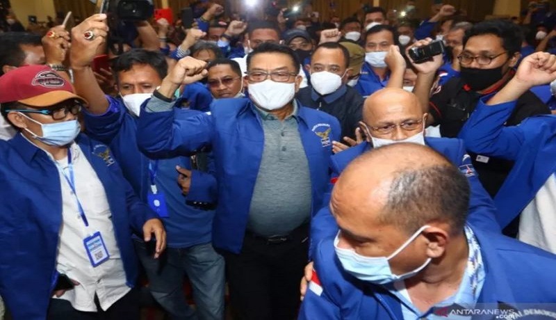 Moeldoko saat hadir di KLB Demokrat di Deli Serdang, Sumatera Utara. FOTO: Antara Moeldoko saat hadir di KLB Demokrat di Deli Serdang, Sumatera Utara. FOTO: Antara