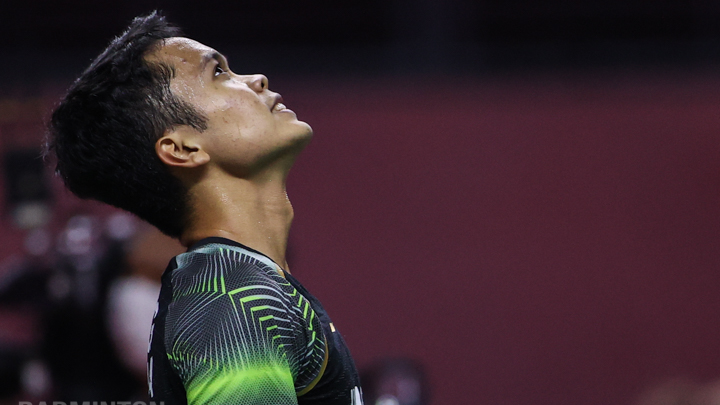 Ekspresi kekecewaan Anthony Ginting. (Badminton Photo) Ekspresi kekecewaan Anthony Ginting. (Badminton Photo)