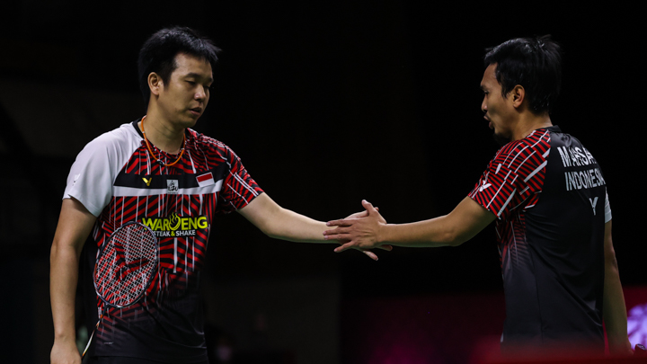 Mohammad Ahsan dan Hendra Setiawan di BWF World Tour Finals. (foto: Badminton Photo) Mohammad Ahsan dan Hendra Setiawan di BWF World Tour Finals. (foto: Badminton Photo)