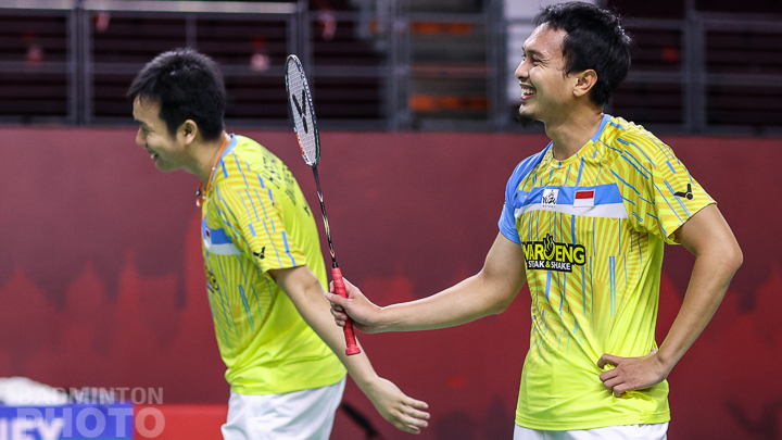 Mohammad Ahsan dan Hendra Setiawan di ajang BWF World Tour Finals. (foto: Badminton Photo) Mohammad Ahsan dan Hendra Setiawan di ajang BWF World Tour Finals. (foto: Badminton Photo)