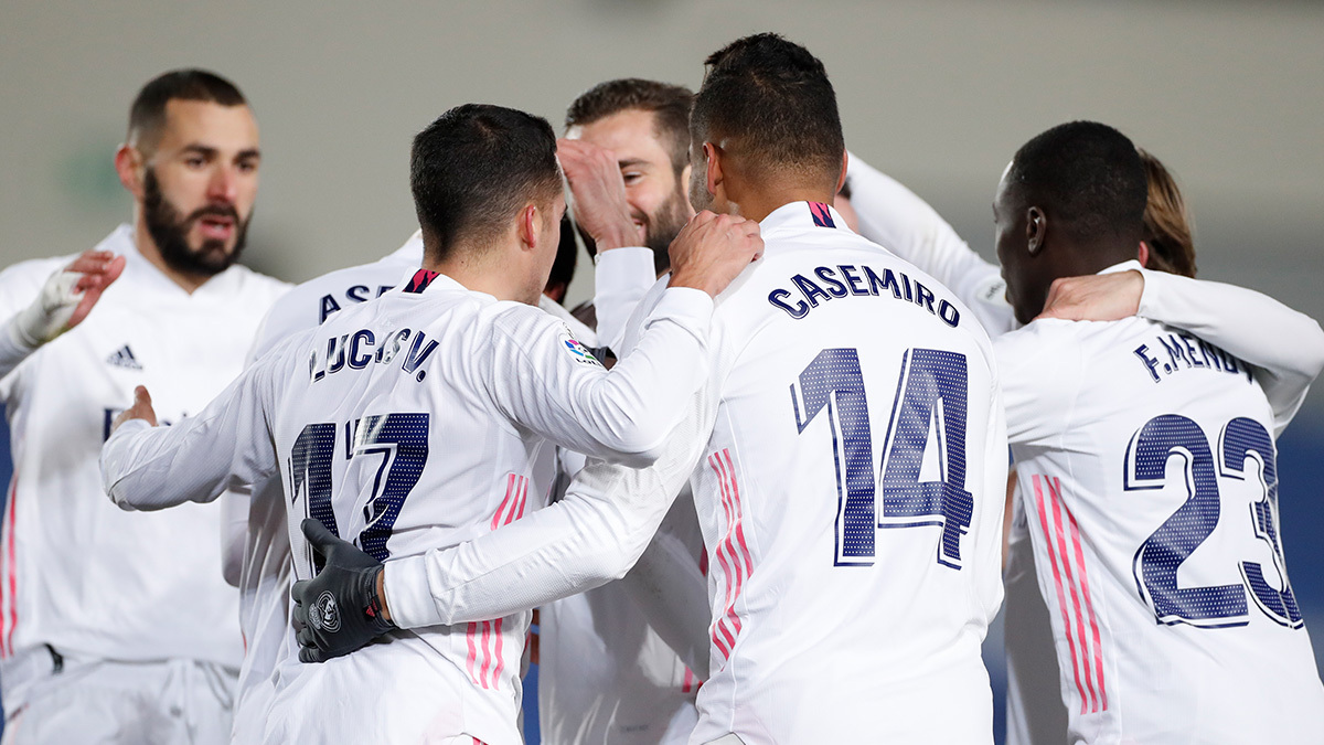 Skuad Real Madrid selebrasi. (foto: twitter.com/realmadrid) Skuad Real Madrid selebrasi. (foto: twitter.com/realmadrid)