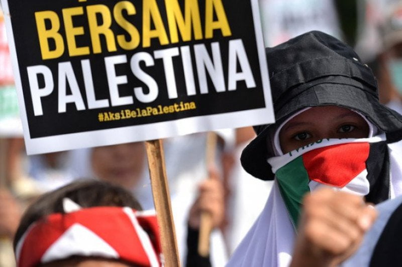 Aksi dukung Palestina di Indonesia. ANTARA FOTO/tss Aksi dukung Palestina di Indonesia. ANTARA FOTO/tss
