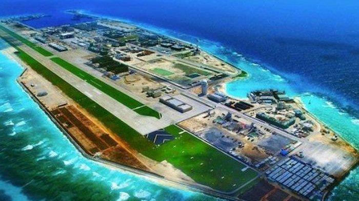 lustrasi Fiery Cross Reef. Foto: PLA lustrasi Fiery Cross Reef. Foto: PLA