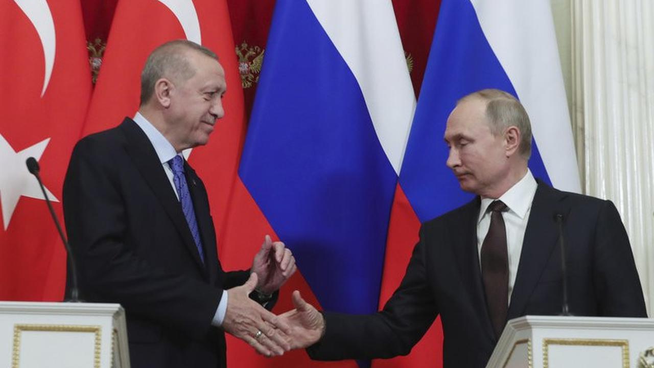Recep Tayyip Erdogan dan Vladimir Putin. (Presidential Press Service via AP, Pool) Recep Tayyip Erdogan dan Vladimir Putin. (Presidential Press Service via AP, Pool)