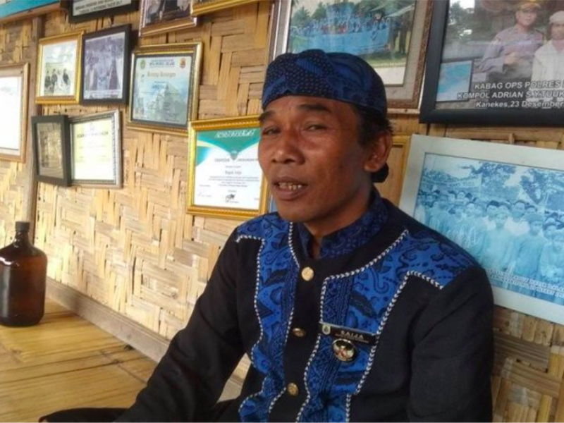 Jaro Saija, Tetua Adat Badui yang juga Kepala Desa Kanekes Kecamatan Leuwidamar Kabupaten Lebak. Foto: Antara Jaro Saija, Tetua Adat Badui yang juga Kepala Desa Kanekes Kecamatan Leuwidamar Kabupaten Lebak. Foto: Antara