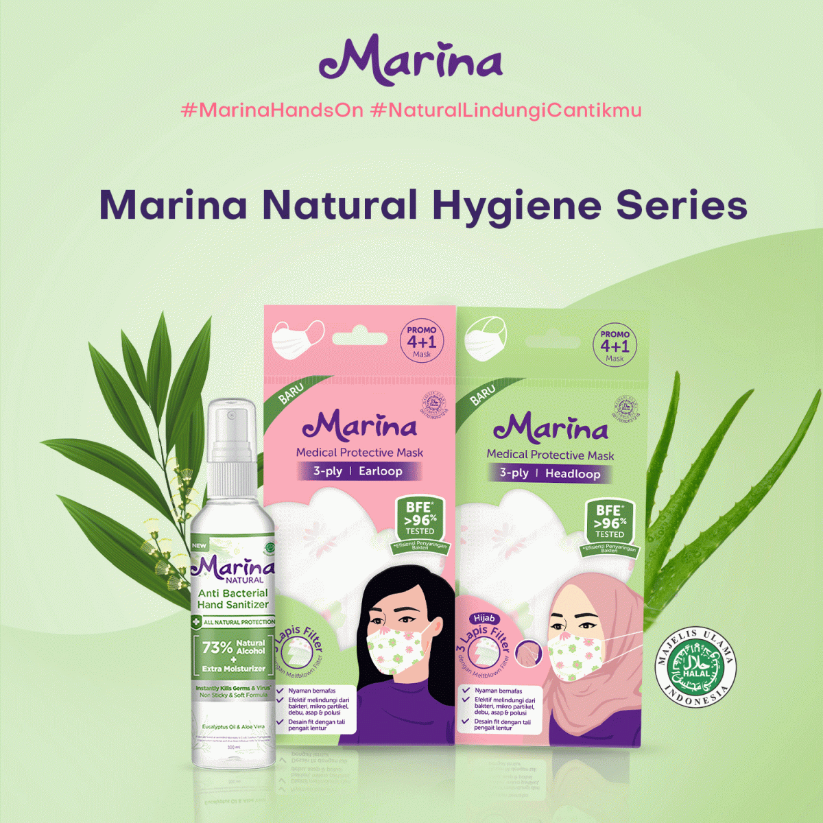 Marina Hand Sanitizer dengan 73% Alkohol Alami, Ampuh Basmi Virus. Foto: PR Marina Marina Hand Sanitizer dengan 73% Alkohol Alami, Ampuh Basmi Virus. Foto: PR Marina