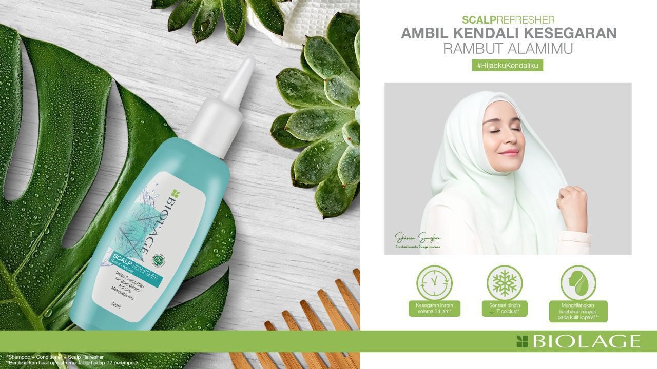 Biolage Scalp Refresher, Cegah Rambut Lepek Wanita Berhijab. Foto: PR Biolage Biolage Scalp Refresher, Cegah Rambut Lepek Wanita Berhijab. Foto: PR Biolage