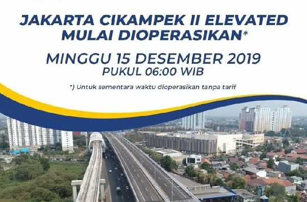 Pengumuman pembukaan sekaligus pengoperasian Tol Layang Jakarta-Cikampek atau Japek Elevated pada Minggu 15 Desember 2019 pukul 06.00 WIB oleh Jasa Marga. Dokumentasi Jasa Marga Pengumuman pembukaan sekaligus pengoperasian Tol Layang Jakarta-Cikampek atau Japek Elevated pada Minggu 15 Desember 2019 pukul 06.00 WIB oleh Jasa Marga. Dokumentasi Jasa Marga