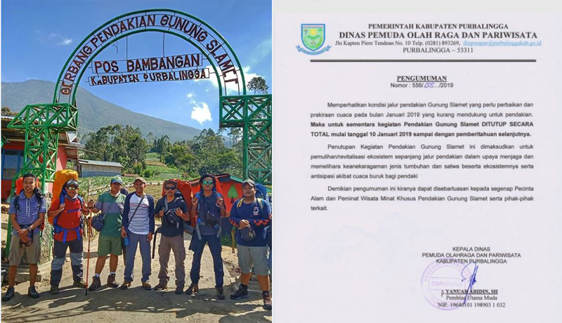 Jalur pendakian dari Pos Blambangan ditutup hingga waktu yang belum ditentukan Jalur pendakian dari Pos Blambangan ditutup hingga waktu yang belum ditentukan