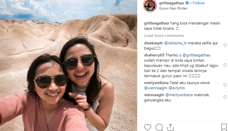 Unggahan dalam akun instagram Gritte Agatha Unggahan dalam akun instagram Gritte Agatha