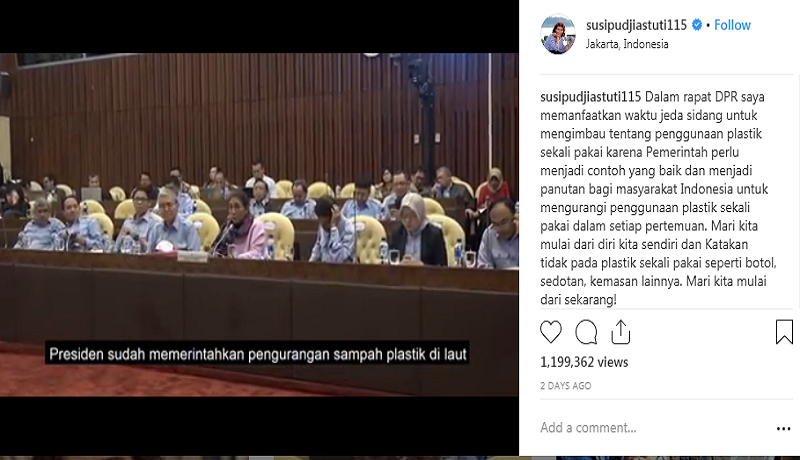 Instagram Menteri Susi Pudjiastuti Instagram Menteri Susi Pudjiastuti