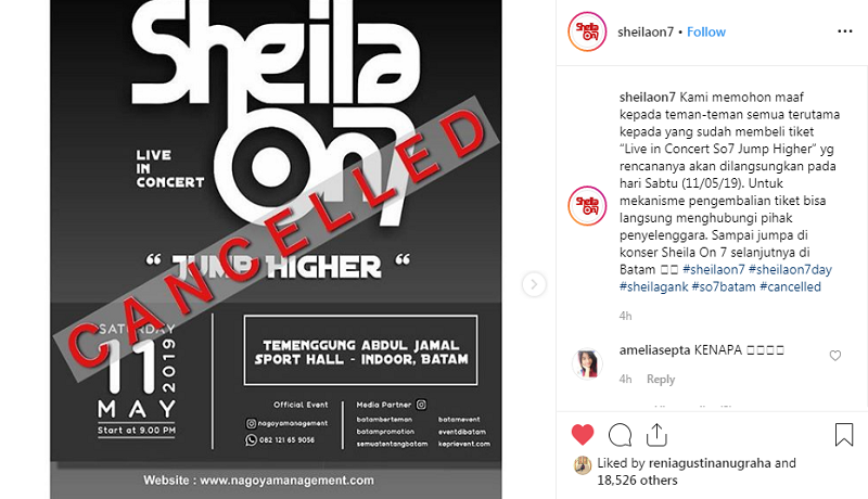 Sheila On 7 Batal konser di Batam. Sheila On 7 Batal konser di Batam.