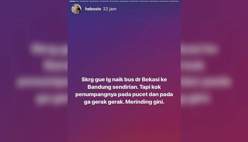 Curhatan enterpreneur kala naik bus hantu dari Bekasi ke Bandung (Foto : Instagram) Curhatan enterpreneur kala naik bus hantu dari Bekasi ke Bandung (Foto : Instagram)