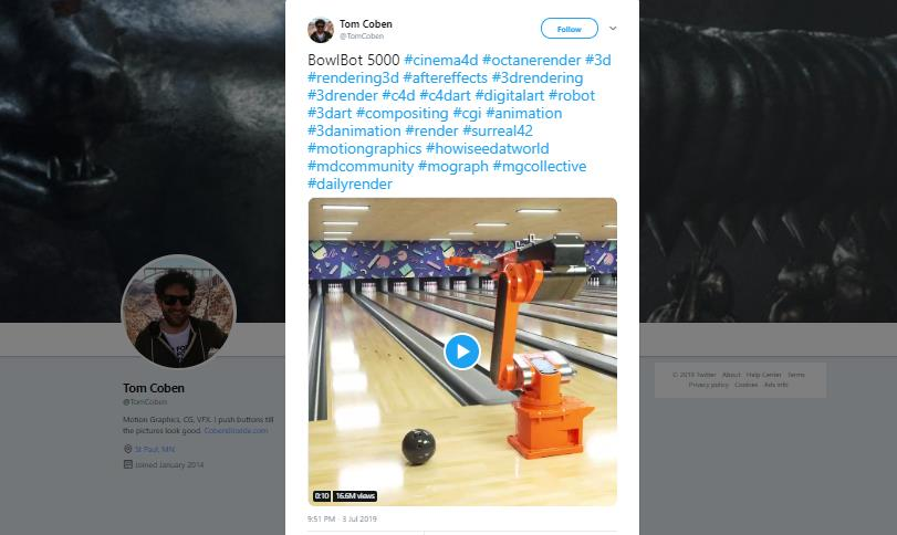 Tangkapan layar video robot bermain bowling yang diposting di Twitter. Tangkapan layar video robot bermain bowling yang diposting di Twitter.